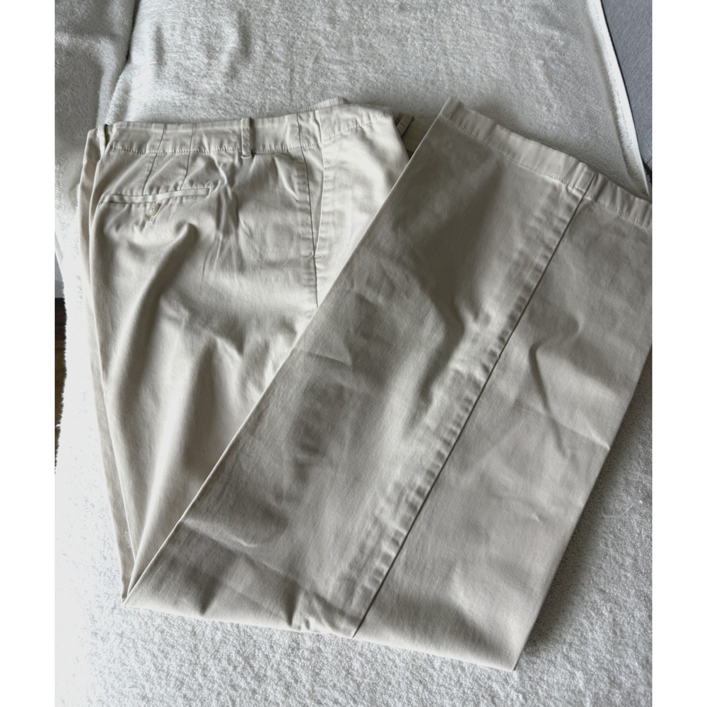 J Jill Ivory Chino Cotton wide leg Pants Women's Timeless Business Size 12 - Picture 10 of 11